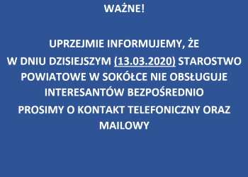 Rozważ możliwości ograniczenia osobistego załatwiania spraw w Starostwie! – dane kontaktowe