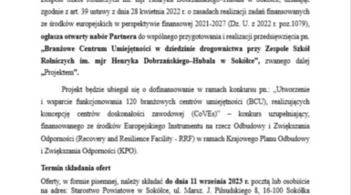 Otwarty nabór Partnera do współpracy