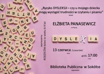 ,,Ryzyko dysleksji"  - Biblioteka Publiczna zaprasza na spotkanie