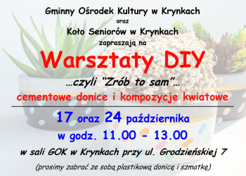 Zapraszamy na Warsztaty DIY - "Zrób to sam"