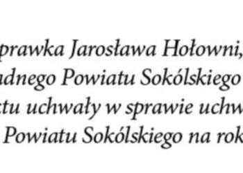 Poprawka Radnego Powiatu do projektu uchwały w sprawie uchwalenia budżetu Powiatu na rok 2021