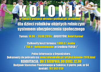 Kolonie 2018 wznowiony nabór
