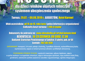 Kolonie dla dzieci rolników objętych rolniczym systemem ubezpieczenia społecznego - nabór od 10.06 do 28.06