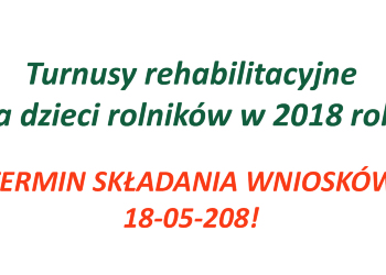 Turnusy rehabilitacyjne dla dzieci rolników w 2018 roku