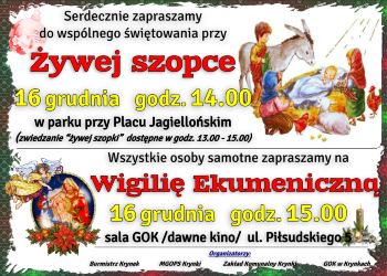Krynki: Wigilia Ekumeniczna i żywa szopka