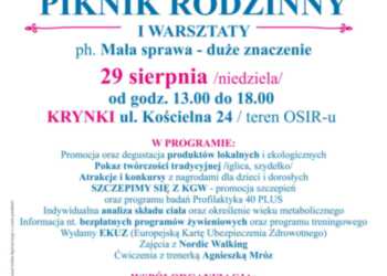 Krynki: PIKNIK RODZINNY ph. Mała sprawa - duże znaczenie - 29 sierpnia /niedziela/ - KGW "Łapiczanki"