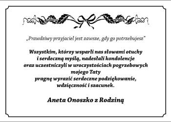 Podziękowanie za kondolencje