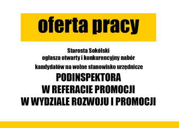 Nabór na stanowisko Podinspektora w Referacie Promocji