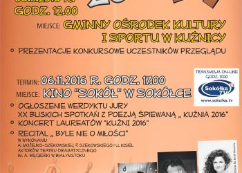 Zapraszamy na XX Bliskie Spotkanie z Poezją Śpiewaną