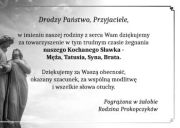 Podziękowanie za towarzyszenie w ostatniej drodze