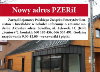 Zarząd Rejonowy PZERiI w Sokółce ma nowy adres