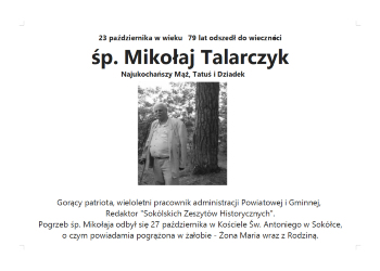 Odszedł do wieczności śp. Mikołaj Talarczyk