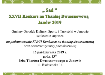 Podsumowanie XXVII konkursu na tkaninę dwuosnowową